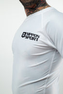 Rash Guard - Nippon Sport - 'Classic' - Lyhythihainen - Valkoinen